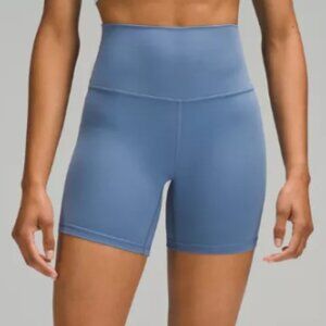 🍋NWT💙 Lululemon Align High Rise Short 6” Washed Denim Blue 2024! $64